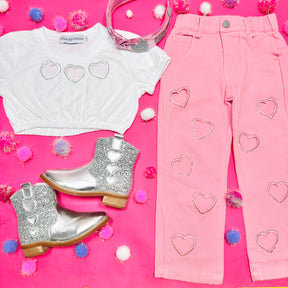 AYA CRYSTAL HEART CROP TOP