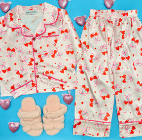 CHERRY BOW SILKY SET