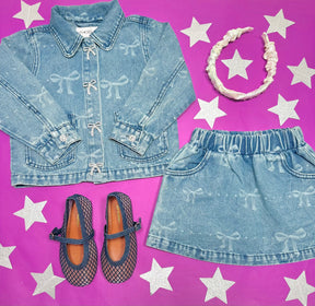 SCARLETT BOW DENIM JACKET