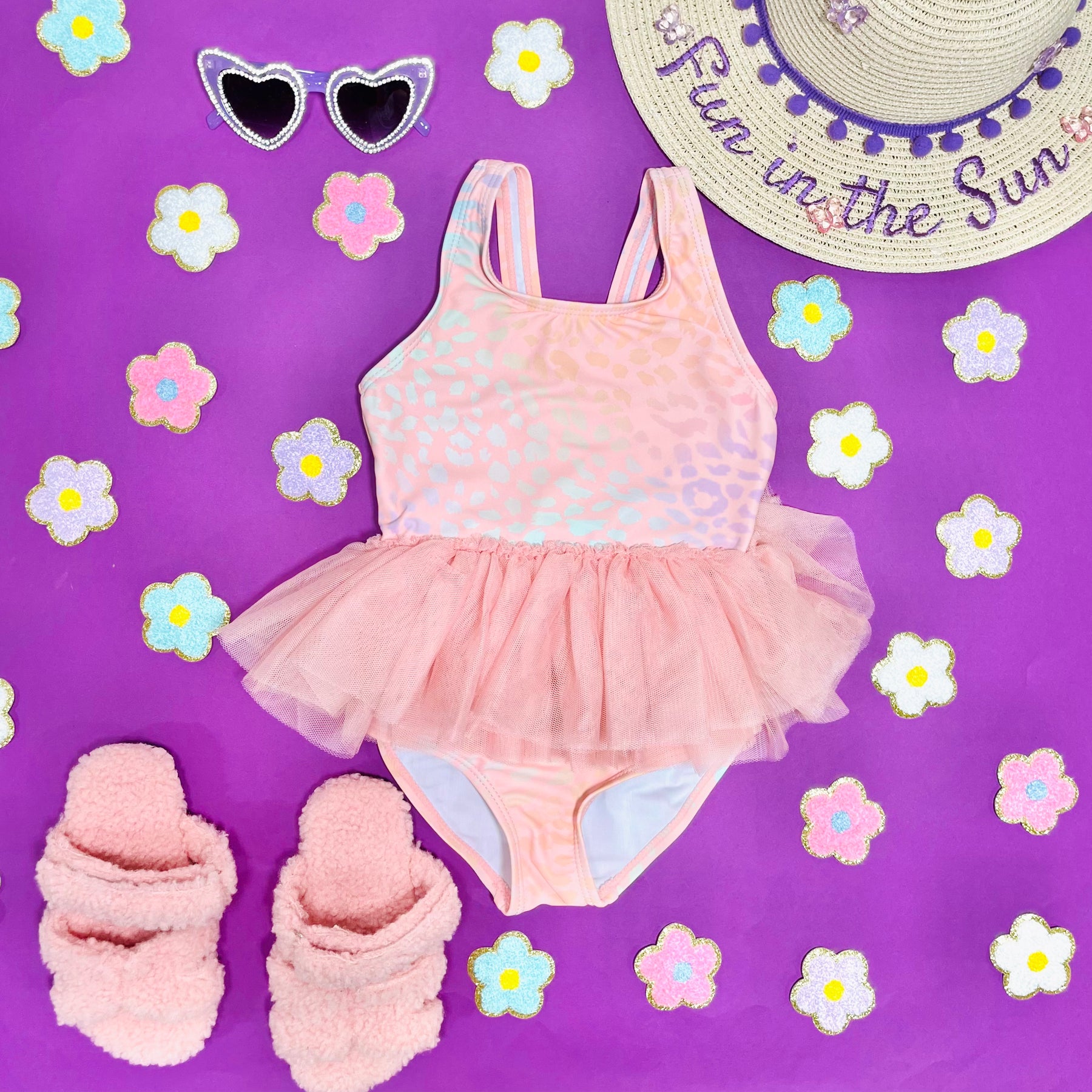 ANIMAL SWIRL TUTU ONE PIECE SWIMSUIT