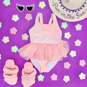 ANIMAL SWIRL TUTU ONE PIECE SWIMSUIT