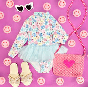 HEART BEAR TUTU ONE PIECE SWIMSUIT