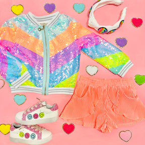 CHEVRON SEQUIN JACKET - JACKETS