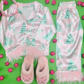 CHRISTMAS TREE SILKY FEATHER TRIM SET - SET