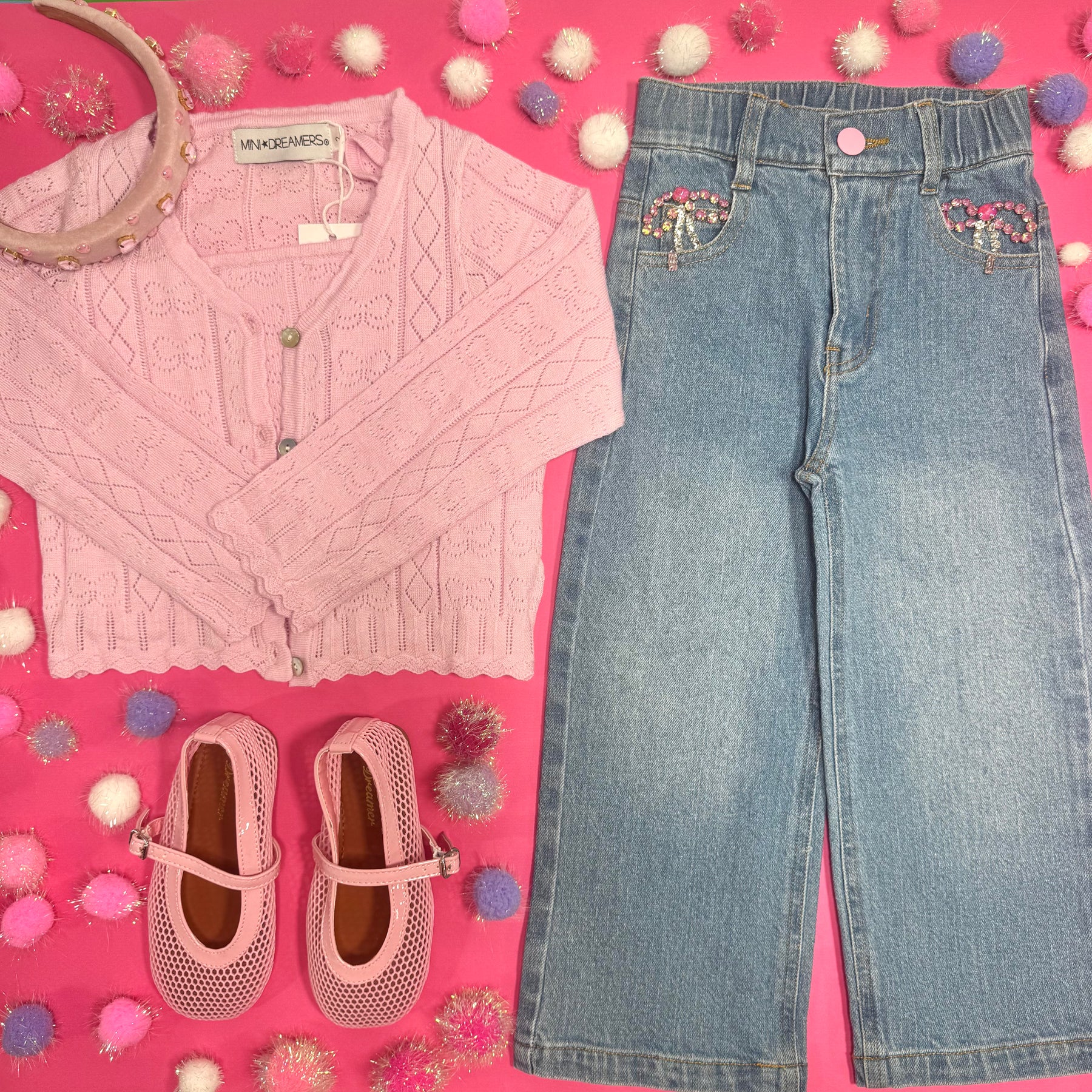 ISABELLA BOW KNIT TANK AND CARDIGAN SET - SET