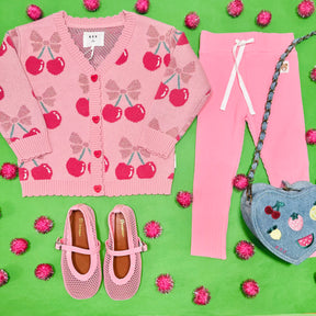CHERRY PIE SCALLOPED KNIT CARDIGAN - CARDIGANS