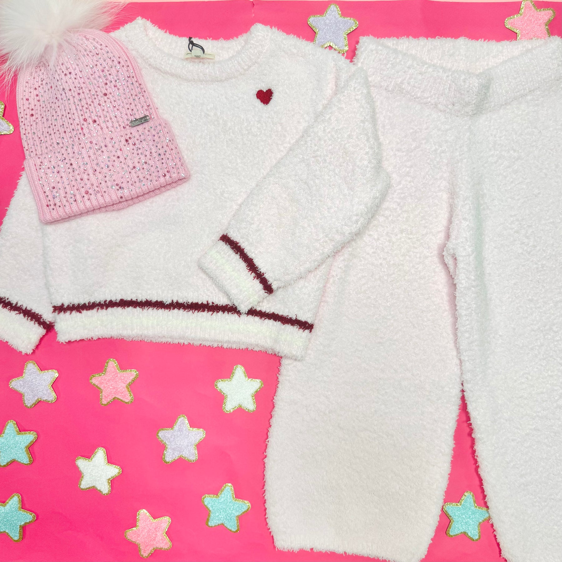 COZIES FUZZY STRAIGHT LEG SWEATPANTS - FEATHER 4 ARROW - SWEATPANTS