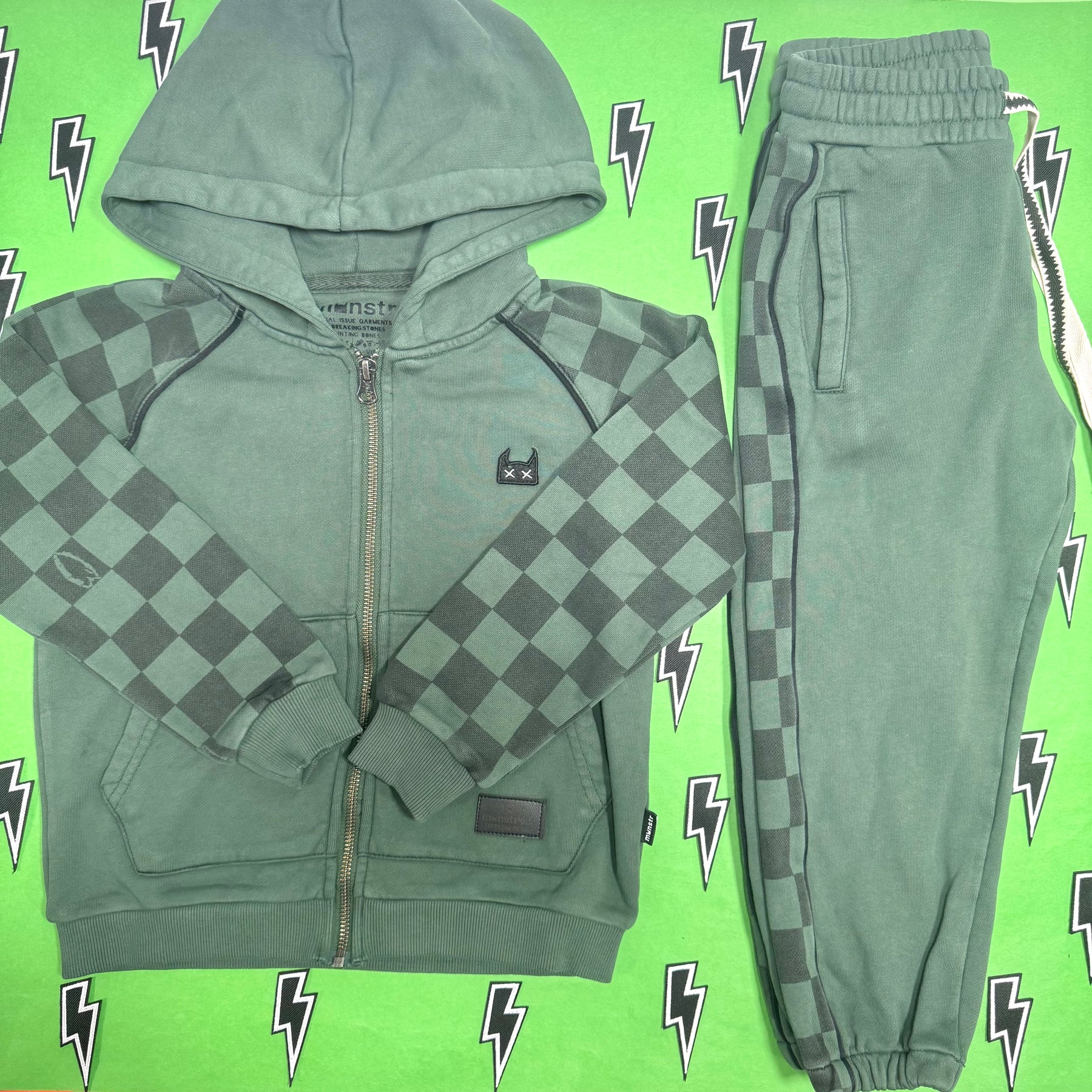 RACEALLDAY CHECK ZIP UP HOODIE