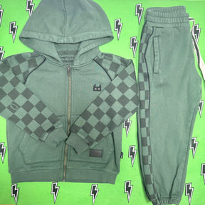 RACEALLDAY CHECK ZIP UP HOODIE