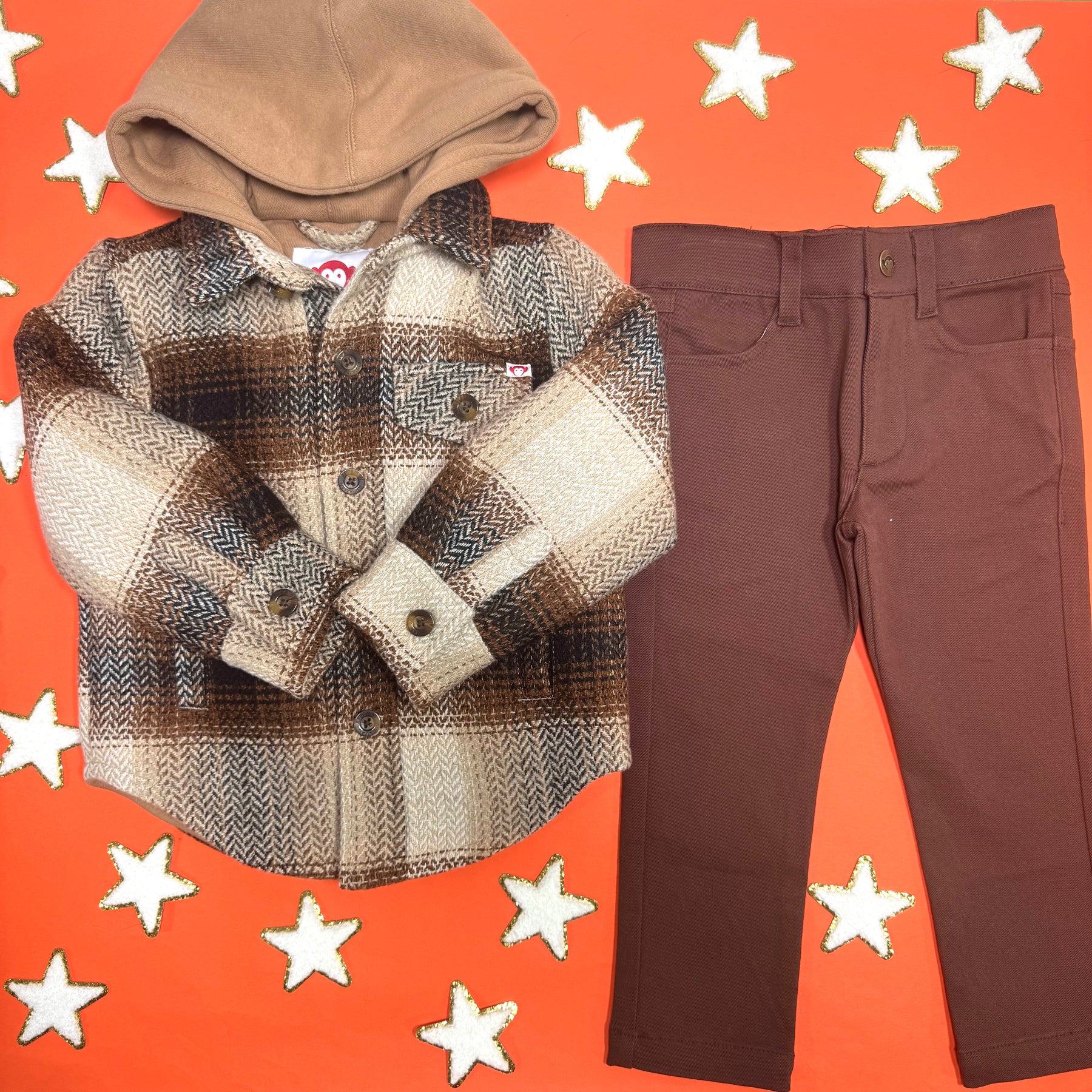 LUMBER PLAID GLEN HOODED SHACKET