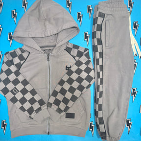 RACEALLDAY CHECK ZIP UP HOODIE - HOODIES