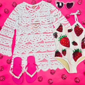 FLIP SEQUIN STRAWBERRY ONE PIECE SWIMSUIT