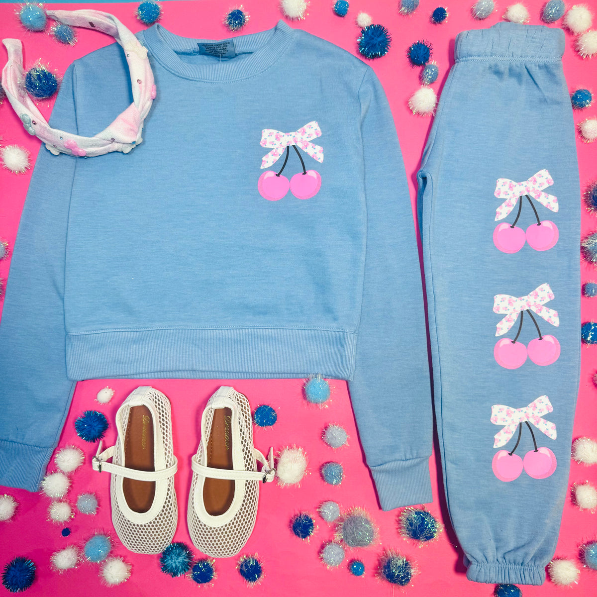 FLORAL BOW CHERRY SWEATSHIRT - SWEATERS