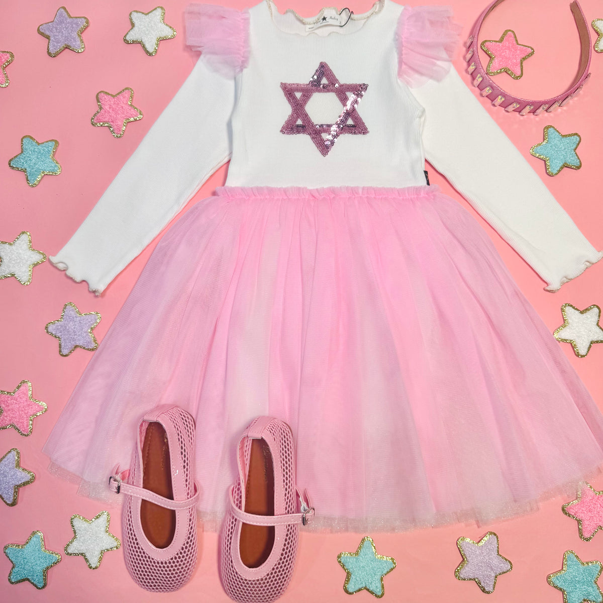 JEWISH STAR FRILL TUTU DRESS