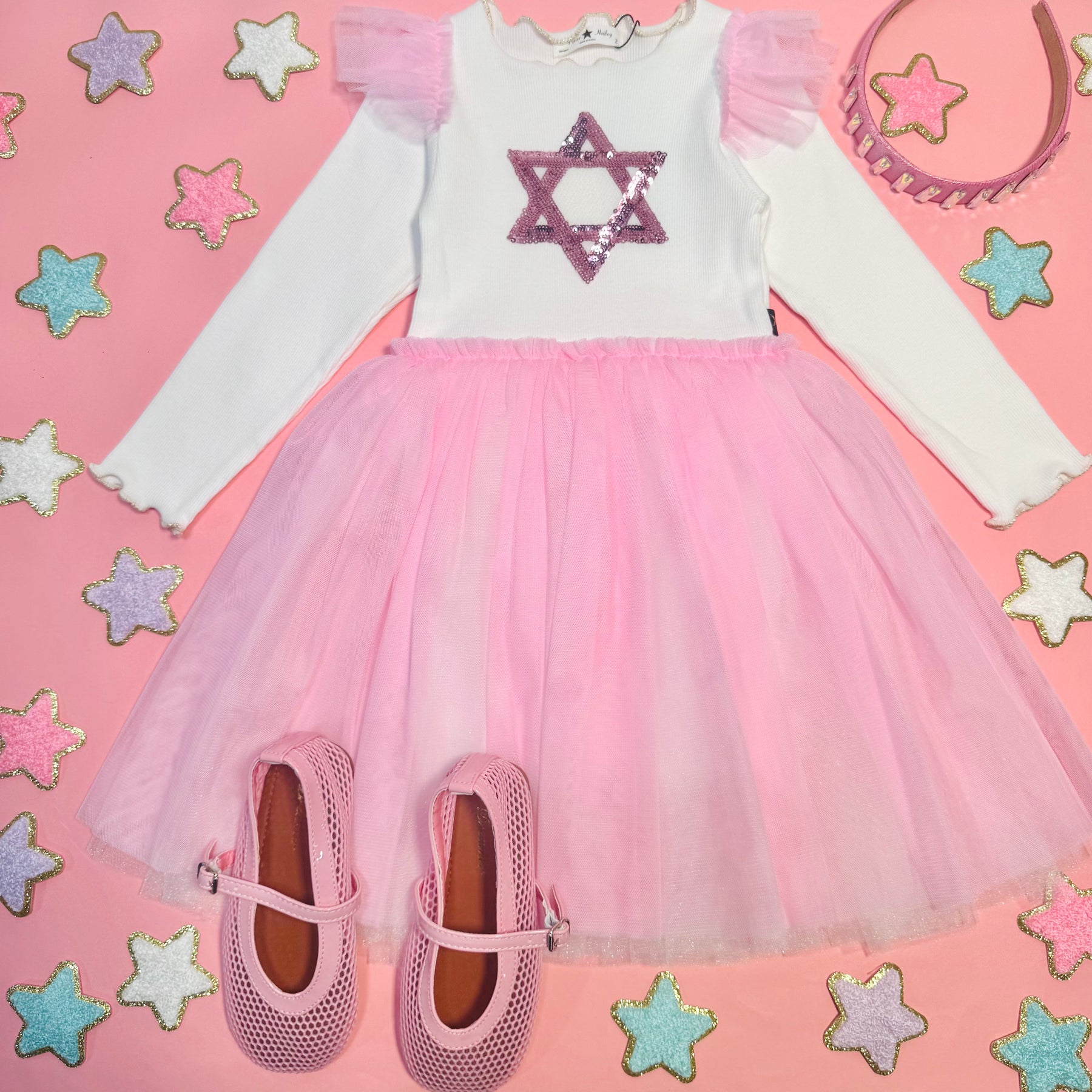 JEWISH STAR FRILL TUTU DRESS