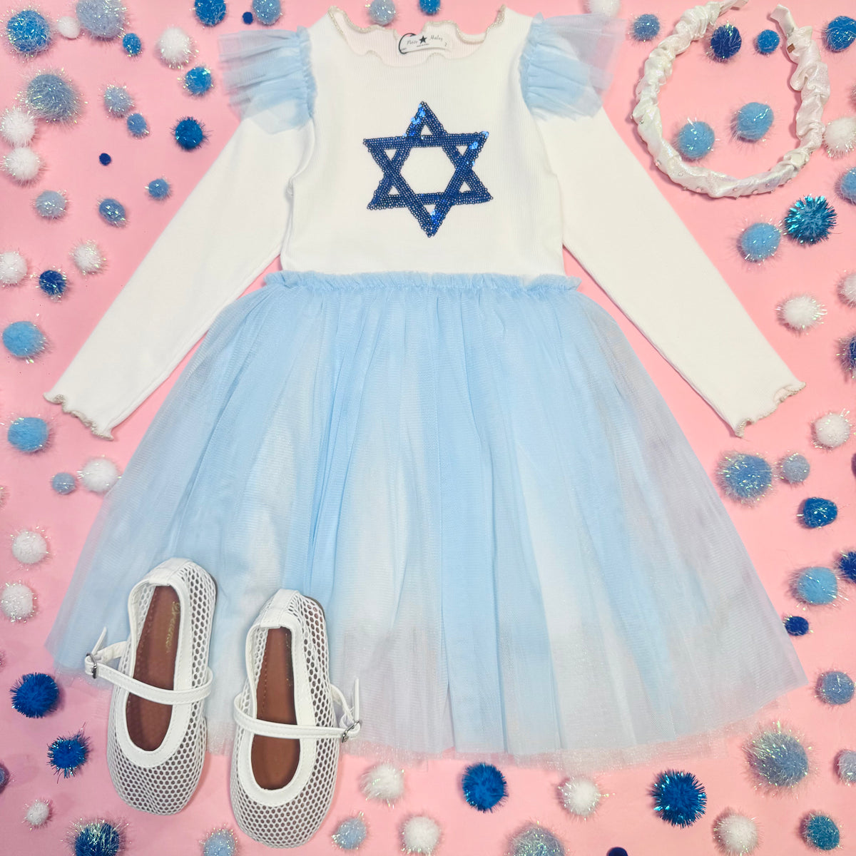 JEWISH STAR FRILL TUTU DRESS - DRESSES