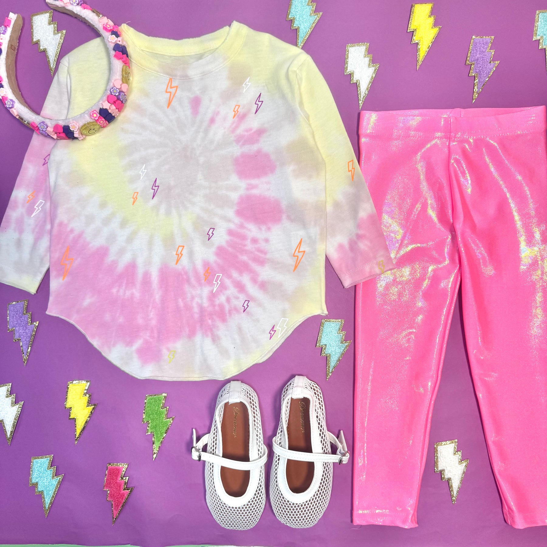 TIE DYE BOLT LONG SLEEVE TSHIRT