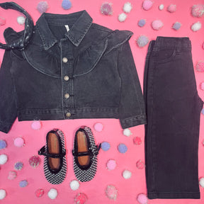 RUFFLE DENIM JACKET
