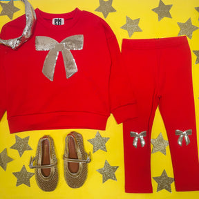 LULU BOW SWEATSHIRT AND LEGGINGS SET - SET