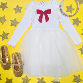 BOW FRILL TUTU DRESS - DRESSES