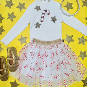 CANDY CANE TOP AND SKIRT SET - SET