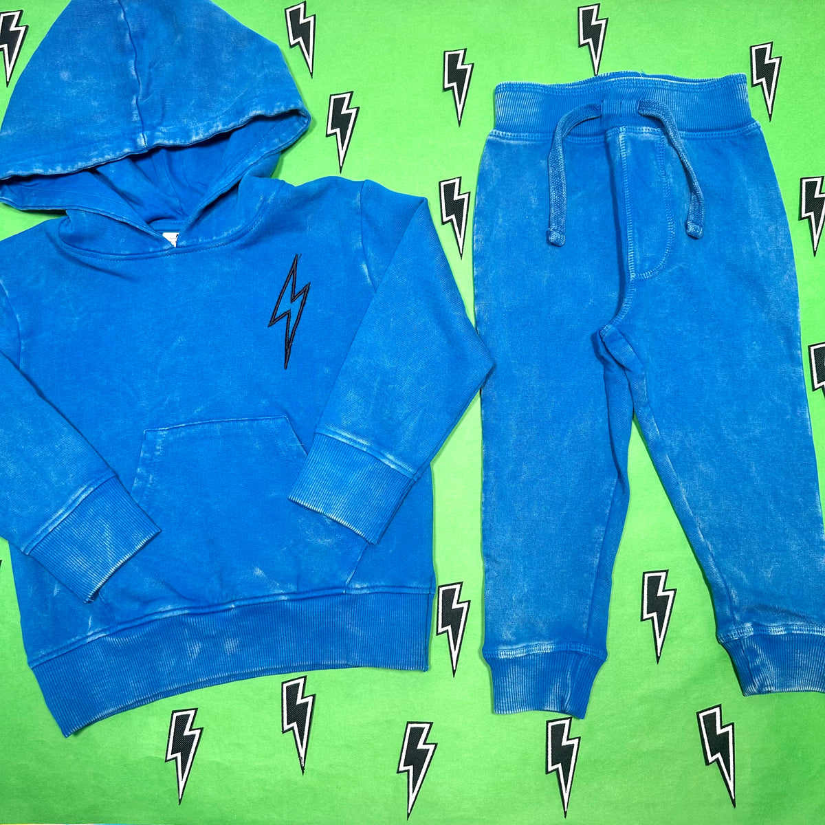 LIGHTNING BOLT ENZYME DISTRESSED HOODIE