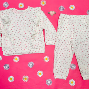 MINI FLORAL RIBBED SWEATPANTS - SWEATPANTS