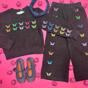 DELILAH BUTTERFLY SWEATSHIRT AND SWEATPANTS SET - SET