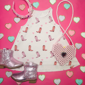 ALLOVER COWBOY BOOTS DRESS
