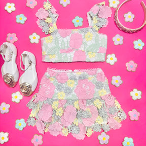 ESTELLA EMBROIDERY TOP AND SKIRT SET