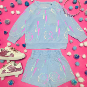 NEON LIGHTNING SMILEY SWEATSHIRT