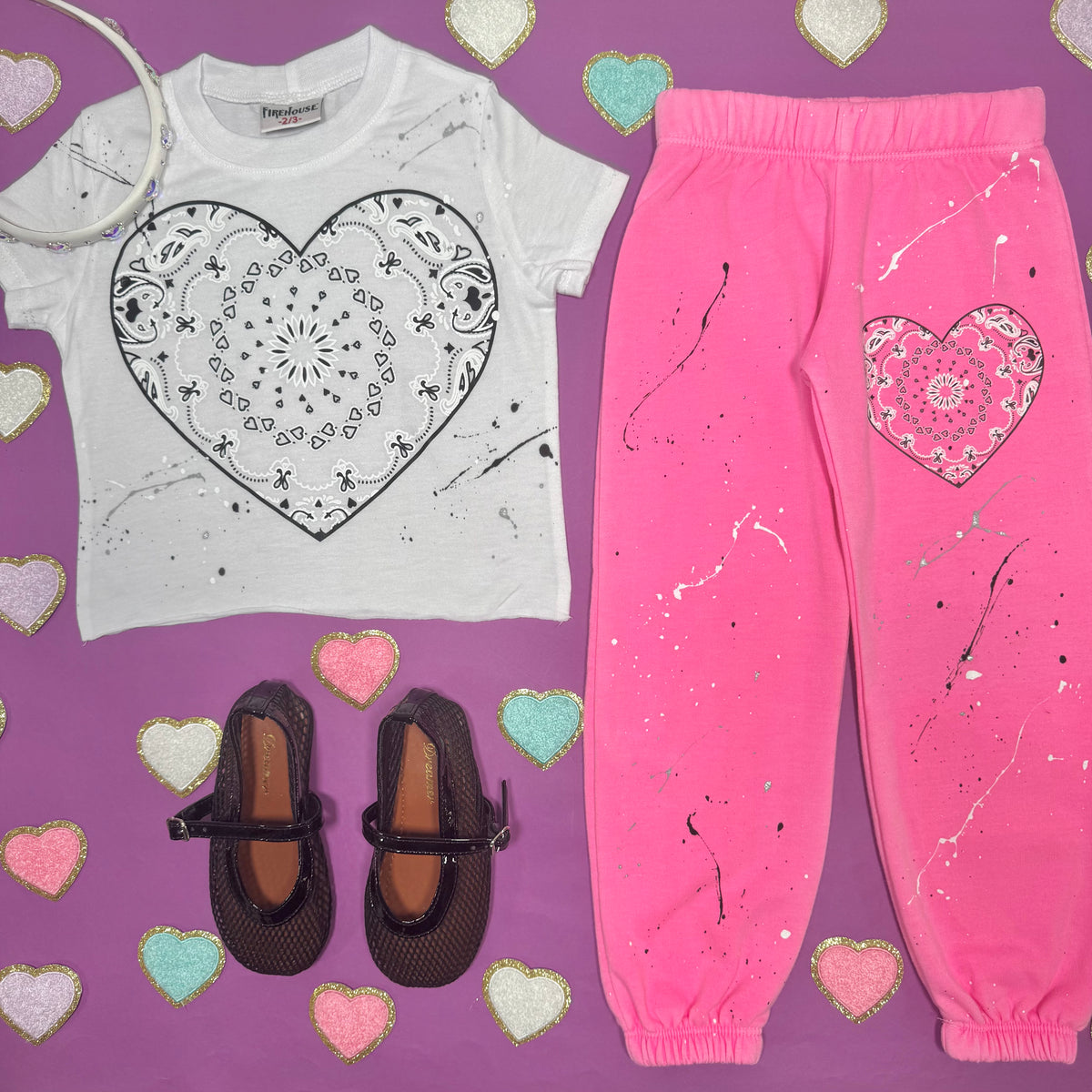 BANDANA HEART SPLATTER TSHIRT