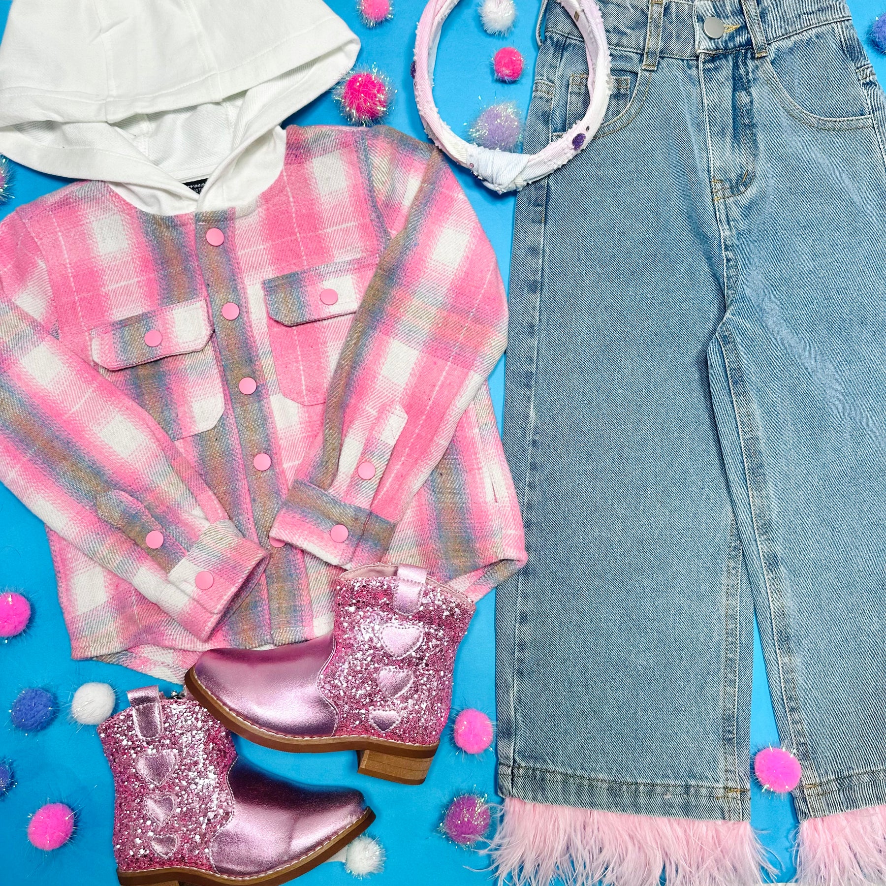 MOUNTAIN GIRL FLANNEL HOODIE SHACKET