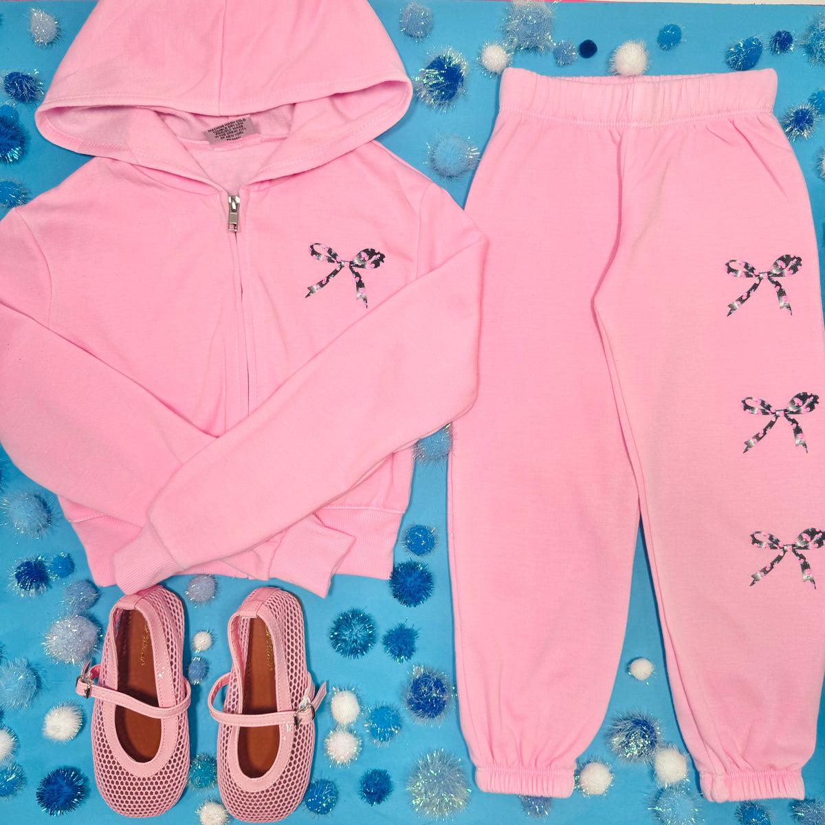 FLORAL BOW SWEATPANTS