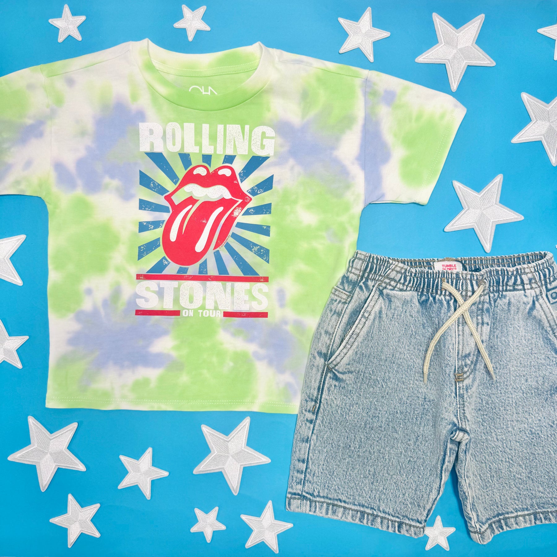 ROLLING STONES TIE DYE TSHIRT - CHASER KIDS - SHORT SLEEVE TOPS