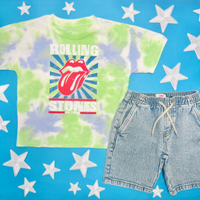 ROLLING STONES TIE DYE TSHIRT - CHASER KIDS - SHORT SLEEVE TOPS
