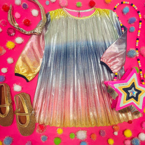 GRADIENT PLEATED DRESS