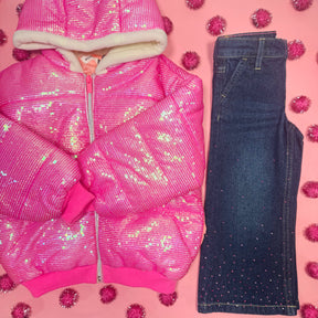 SEQUIN PUFFER JACKET