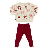 BOWS SWEATSHIRT AND LEGGINGS SET (PREORDER)