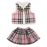 LONDON PLAID VEST AND PLEATED SKIRT SET (PREORDER)