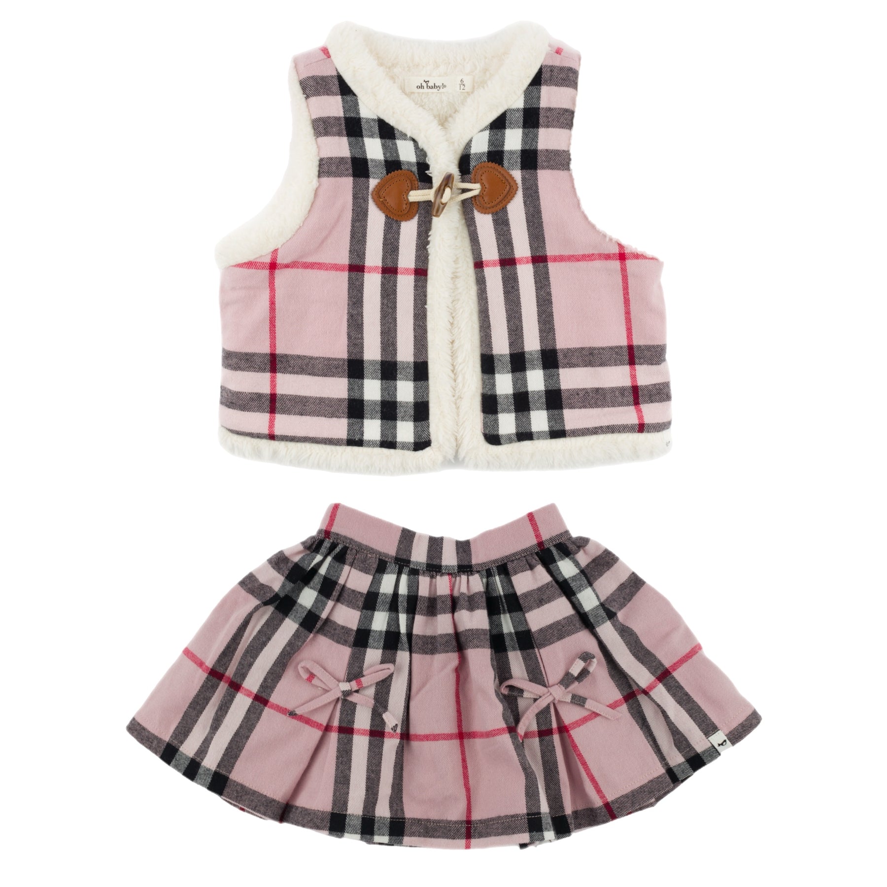 LONDON PLAID VEST AND PLEATED SKIRT SET (PREORDER)
