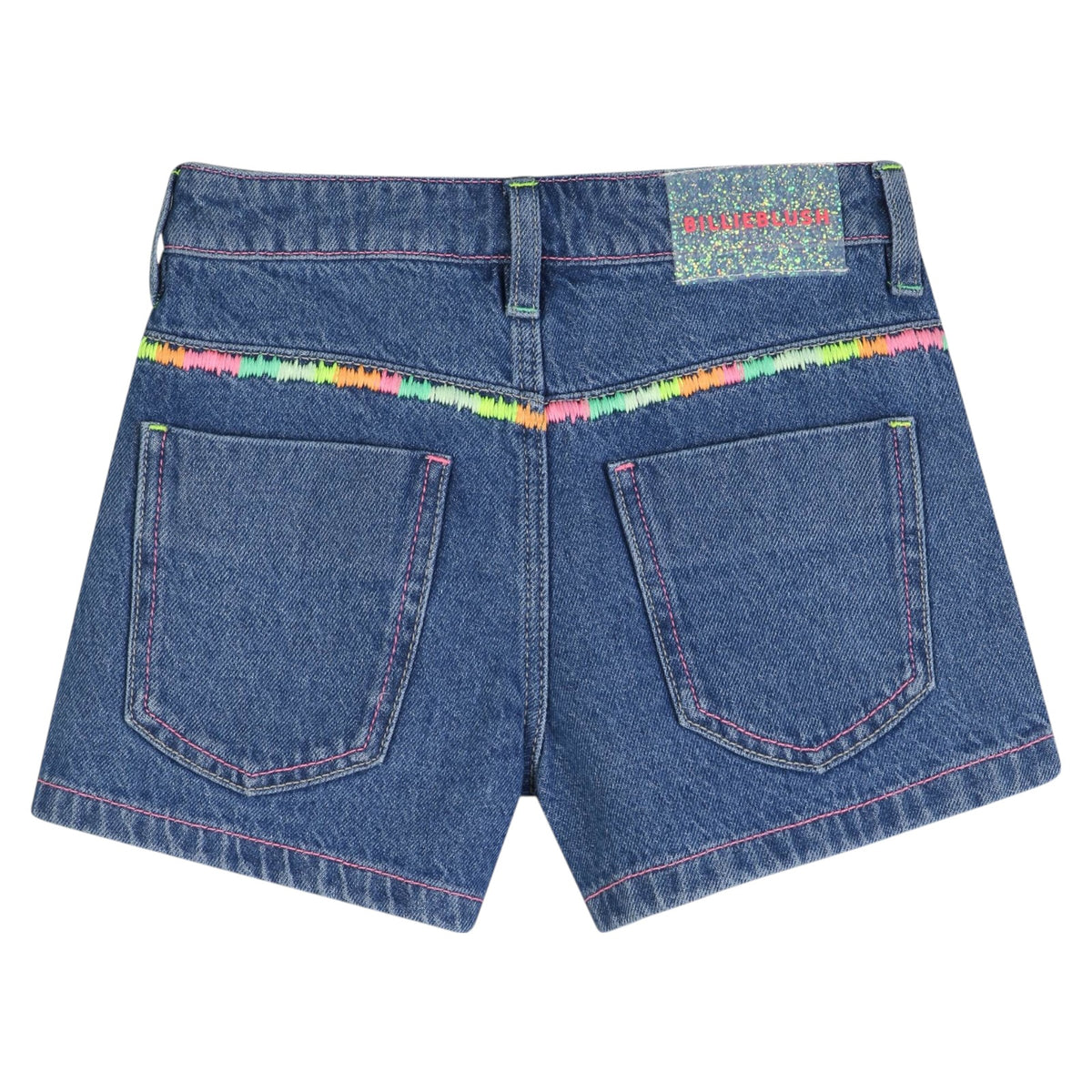 NEON EMBROIDERED DENIM SHORTS (PREORDER)