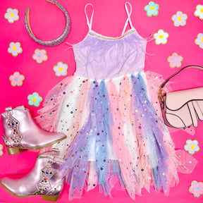 FEATHER  DAISY SEQUIN TUTU DRESS
