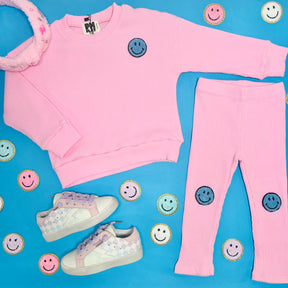 HAPPY FACE SWEATSHIRT AND LEGGINGS SET