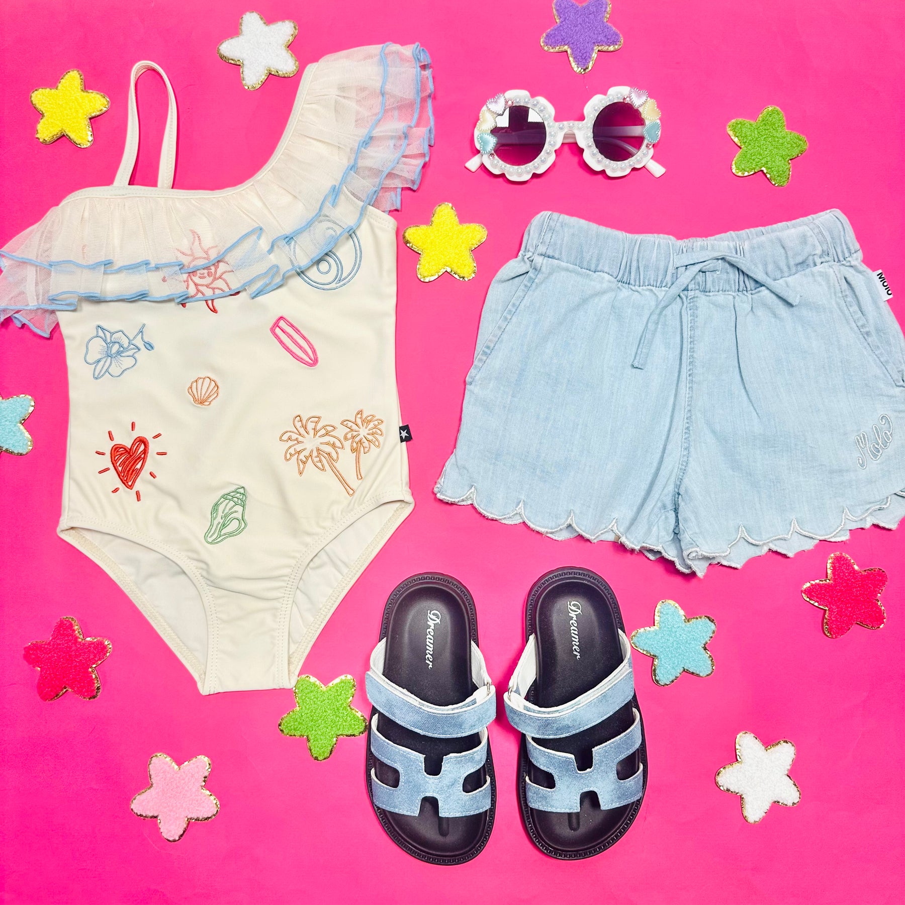 WASHED CHAMBRAY ADDIE SHORTS