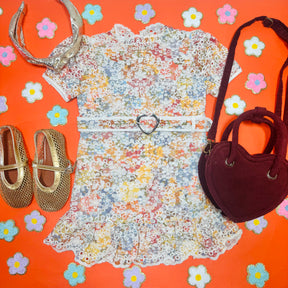 AVELLE EMBROIDERED MINI DRESS