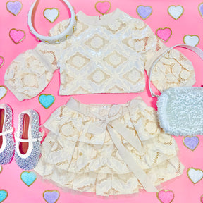 AVA EMBROIDERED TOP AND SKIRT SET