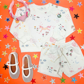 DOODLE SWEATSHIRT AND SHORTS SET - SET
