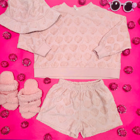 KARLI SEASHELLS TERRY SWEATSHIRT AND SHORTS SET - SET
