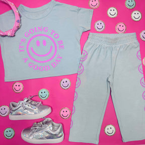 GOOD DAY SMILEY FACE STRAIGHT LEG SWEATPANTS - CHASER KIDS - SWEATPANTS